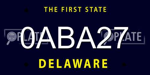 0ABA27 Delaware License Plate