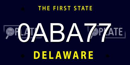 0ABA77 Delaware License Plate