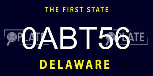 0ABT56 Delaware License Plate