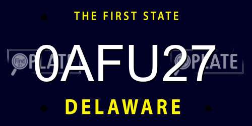 0AFU27 Delaware License Plate