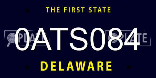 0ATS084 Delaware License Plate