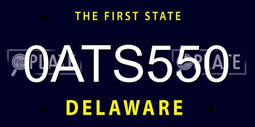 0ATS550 Delaware License Plate