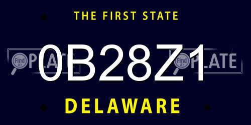 0B28Z1 Delaware License Plate