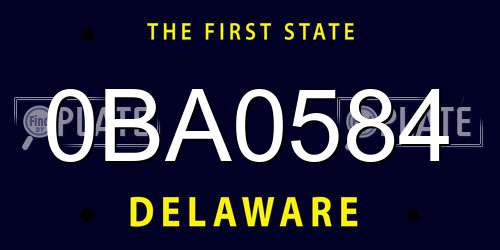 0BA0584 Delaware License Plate