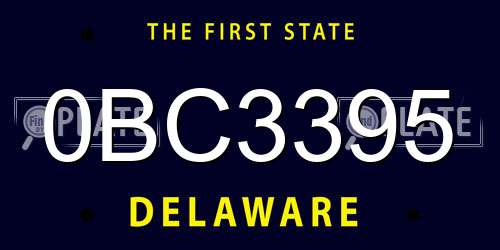 0BC3395 Delaware License Plate