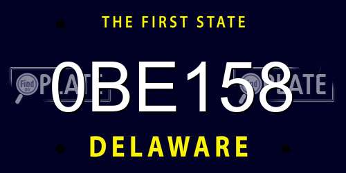 0BE158 Delaware License Plate