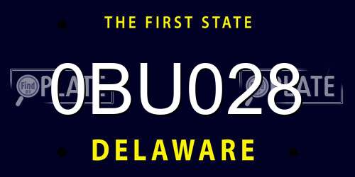 0BU028 Delaware License Plate
