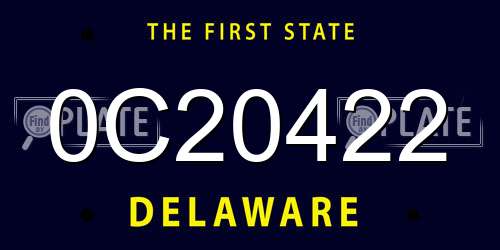 0C20422 Delaware License Plate