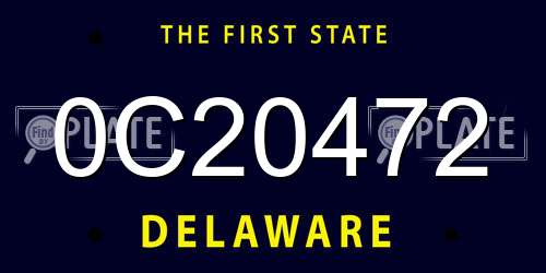 0C20472 Delaware License Plate