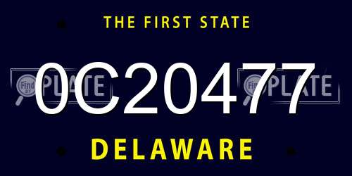 0C20477 Delaware License Plate