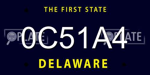 0C51A4 Delaware License Plate