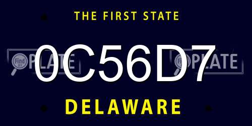 0C56D7 Delaware License Plate
