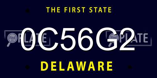 0C56G2 Delaware License Plate
