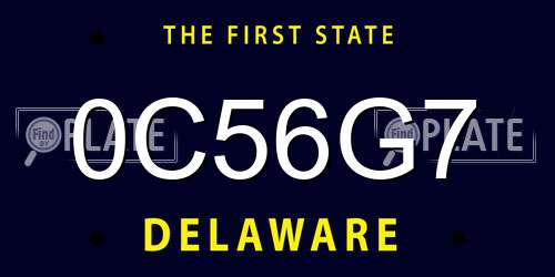 0C56G7 Delaware License Plate