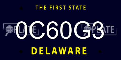 0C60G3 Delaware License Plate