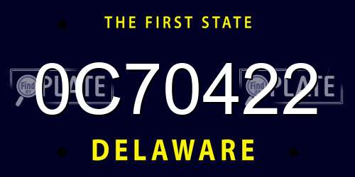 0C70422 Delaware License Plate