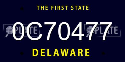 0C70477 Delaware License Plate