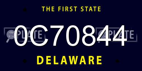 0C70844 Delaware License Plate