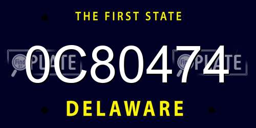 0C80474 Delaware License Plate