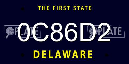 0C86D2 Delaware License Plate