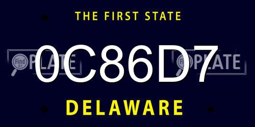 0C86D7 Delaware License Plate