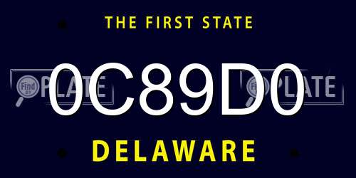 0C89D0 Delaware License Plate