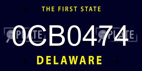 0CB0474 Delaware License Plate
