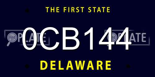 0CB144 Delaware License Plate