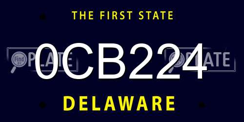 0CB224 Delaware License Plate