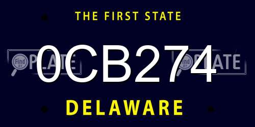 0CB274 Delaware License Plate
