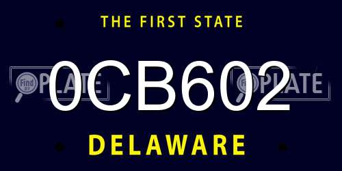 0CB602 Delaware License Plate