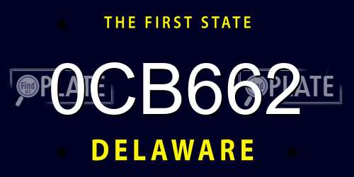 0CB662 Delaware License Plate