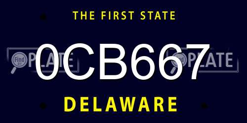 0CB667 Delaware License Plate
