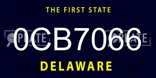 0CB7066 Delaware License Plate