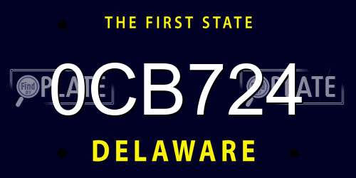 0CB724 Delaware License Plate