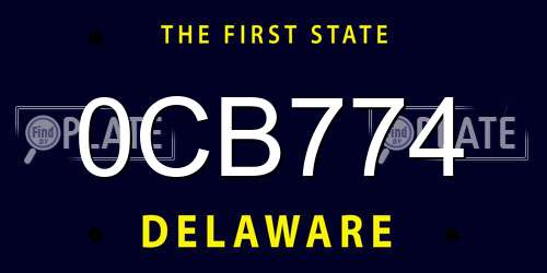 0CB774 Delaware License Plate