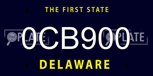 0CB900 Delaware License Plate