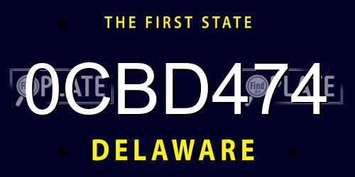 0CBD474 Delaware License Plate