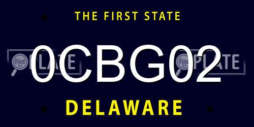 0CBG02 Delaware License Plate