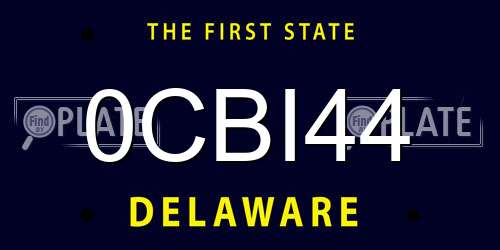 0CBI44 Delaware License Plate