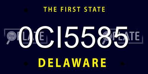 0CI5585 Delaware License Plate