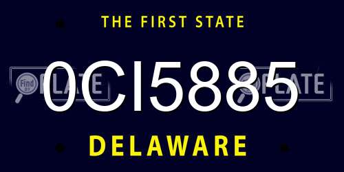 0CI5885 Delaware License Plate