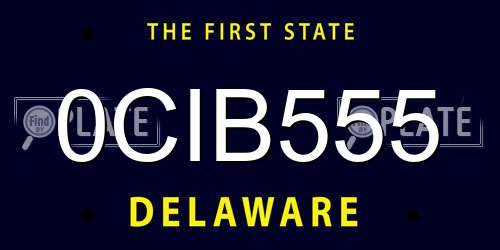 0CIB555 Delaware License Plate