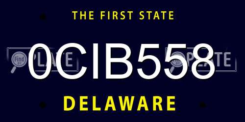 0CIB558 Delaware License Plate