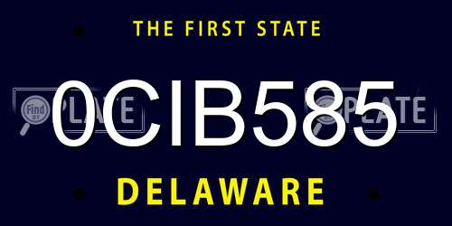 0CIB585 Delaware License Plate