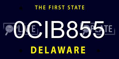 0CIB855 Delaware License Plate