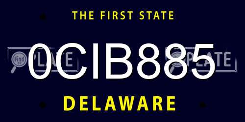 0CIB885 Delaware License Plate