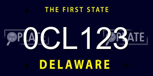 0CL123 Delaware License Plate