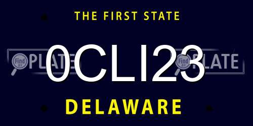 0CLI23 Delaware License Plate