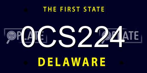 0CS224 Delaware License Plate
